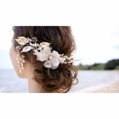 【ヘッドドレス】ヘアコームセット ~ブライダルヘッドドレス~ ≪HC-21≫ 【結婚式 ヘアアクセサリー】