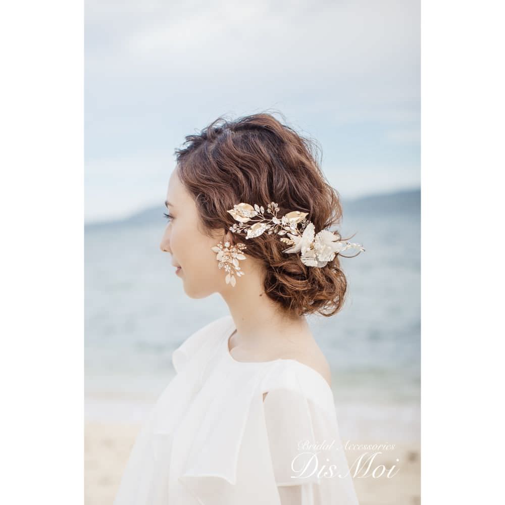 【ヘッドドレス】ヘアコームセット ~ブライダルヘッドドレス~ ≪HC-21≫ 【結婚式 ヘアアクセサリー】