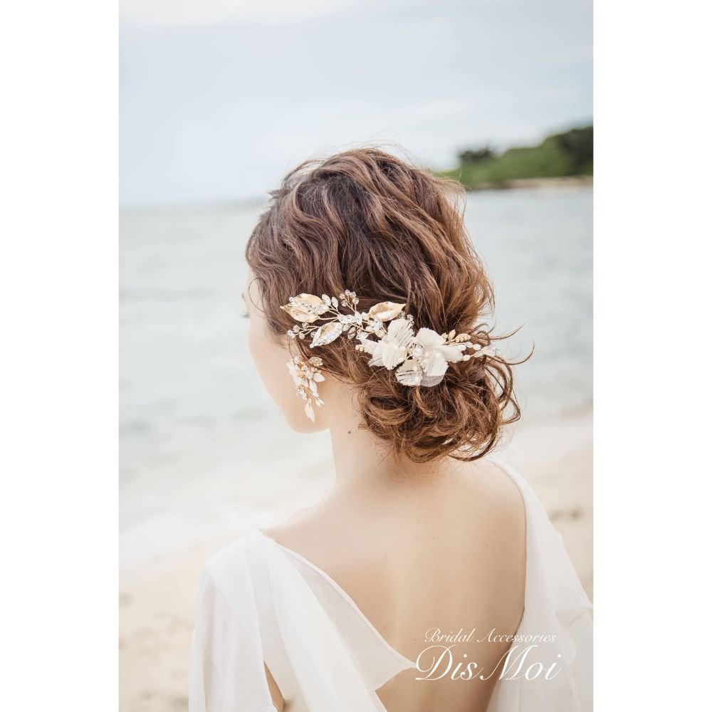 【ヘッドドレス】ヘアコームセット ~ブライダルヘッドドレス~ ≪HC-21≫ 【結婚式 ヘアアクセサリー】