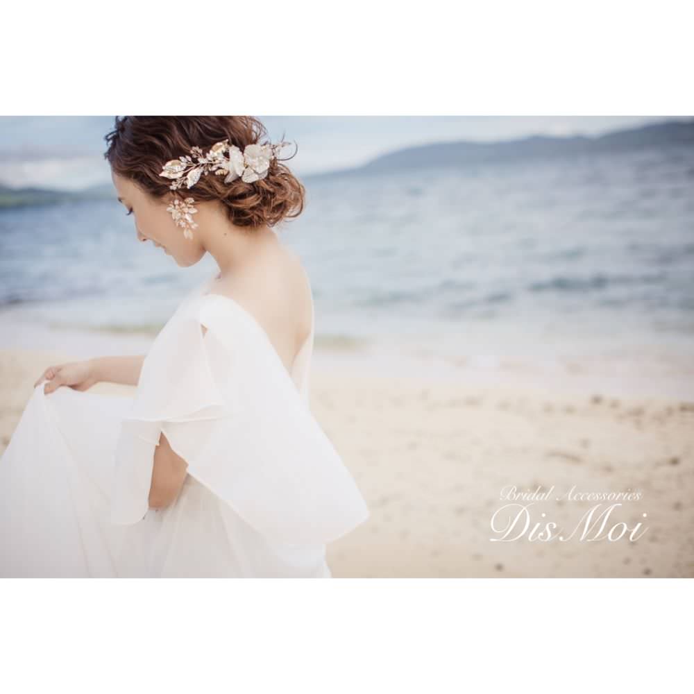 【ヘッドドレス】ヘアコームセット ~ブライダルヘッドドレス~ ≪HC-21≫ 【結婚式 ヘアアクセサリー】