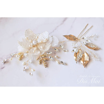 【ヘッドドレス】ヘアコームセット ~ブライダルヘッドドレス~ ≪HC-21≫ 【結婚式 ヘアアクセサリー】