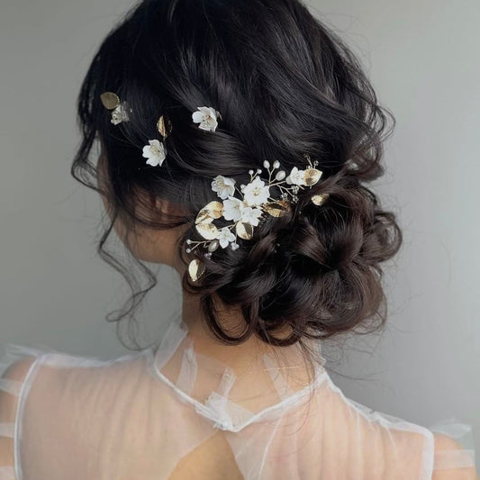 【ヘッドドレス】ヘアコームセットsilver/gold ~ブライダルヘッドドレス~ ≪HC-25≫ 【結婚式　ヘアアクセサリー】