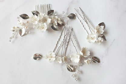 【ヘッドドレス】ヘアコームセットsilver/gold ~ブライダルヘッドドレス~ ≪HC-25≫ 【結婚式 ヘアアクセサリー】