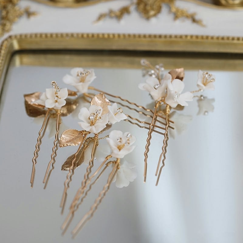 【ヘッドドレス】ヘアコームセットsilver/gold ~ブライダルヘッドドレス~ ≪HC-25≫ 【結婚式 ヘアアクセサリー】