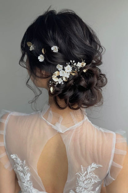 【ヘッドドレス】ヘアコームセットsilver/gold ~ブライダルヘッドドレス~ ≪HC-25≫ 【結婚式 ヘアアクセサリー】