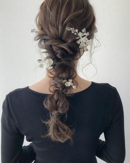 【ヘッドドレス】ヘアコームセットsilver/gold ~ブライダルヘッドドレス~ ≪HC-25≫ 【結婚式 ヘアアクセサリー】