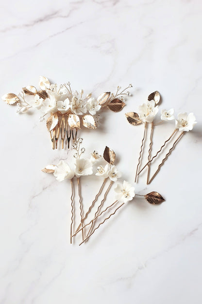 【ヘッドドレス】ヘアコームセットsilver/gold ~ブライダルヘッドドレス~ ≪HC-25≫ 【結婚式 ヘアアクセサリー】