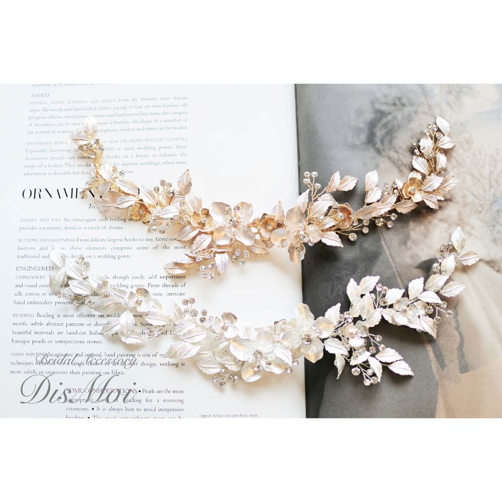 【ヘッドドレス】silver/gold ~ブライダルヘッドドレス~ ≪HD-23≫ 【結婚式 ヘアアクセサリー】