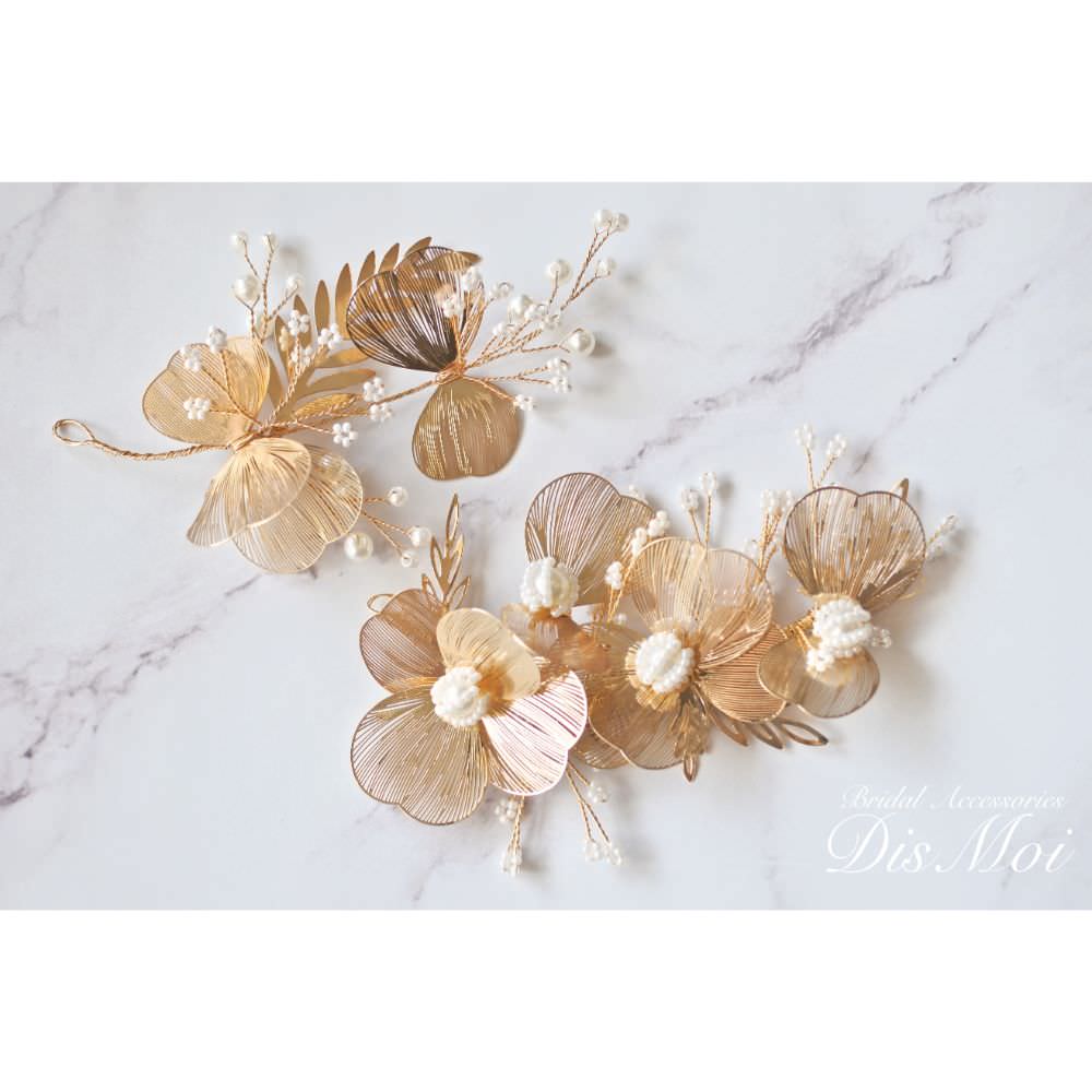 【ヘッドドレス】ヘッドドレスセット silver/gold ~ブライダルヘッドドレス~ ≪HD-35≫ 【結婚式 ヘアアクセサリー】