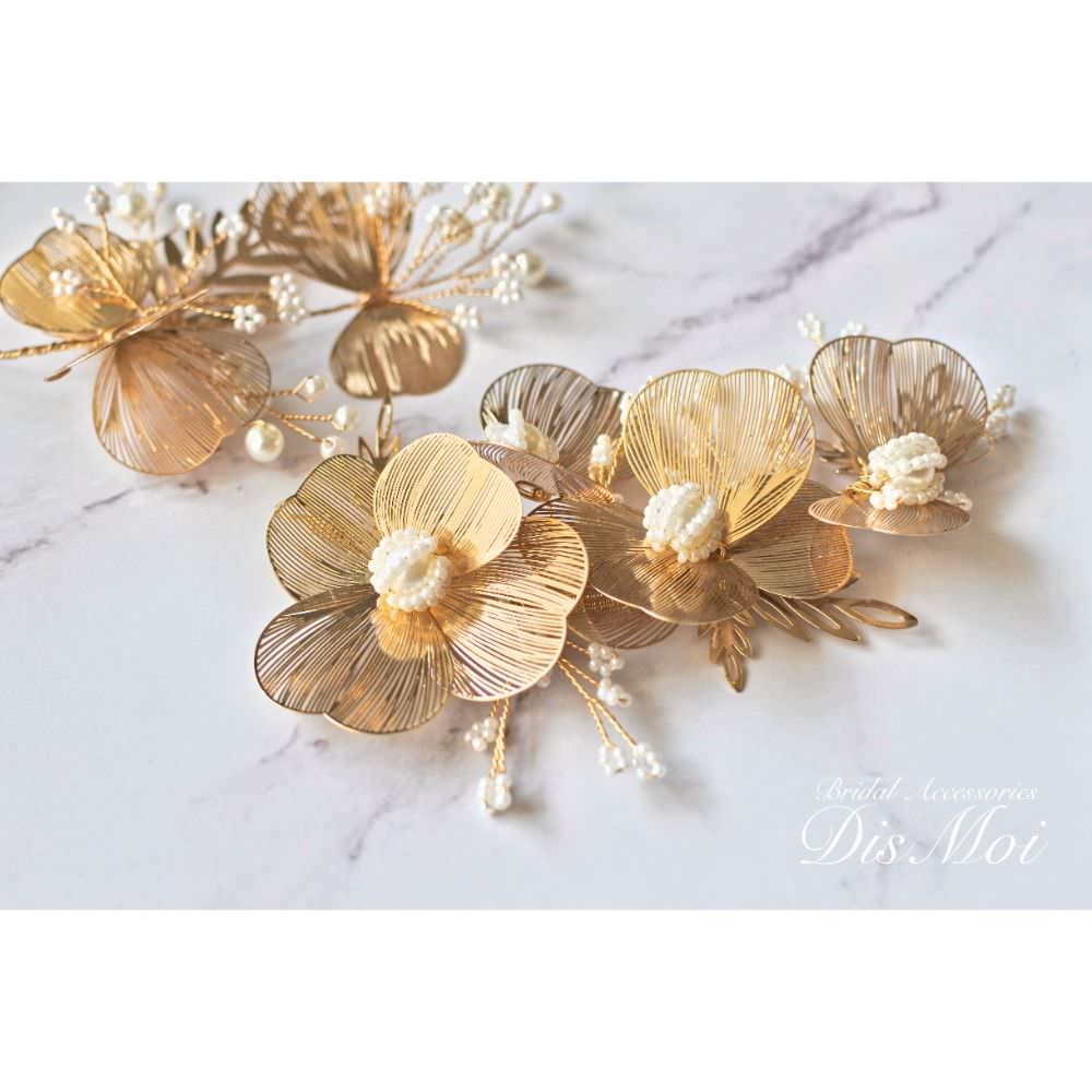 【ヘッドドレス】ヘッドドレスセット silver/gold ~ブライダルヘッドドレス~ ≪HD-35≫ 【結婚式 ヘアアクセサリー】