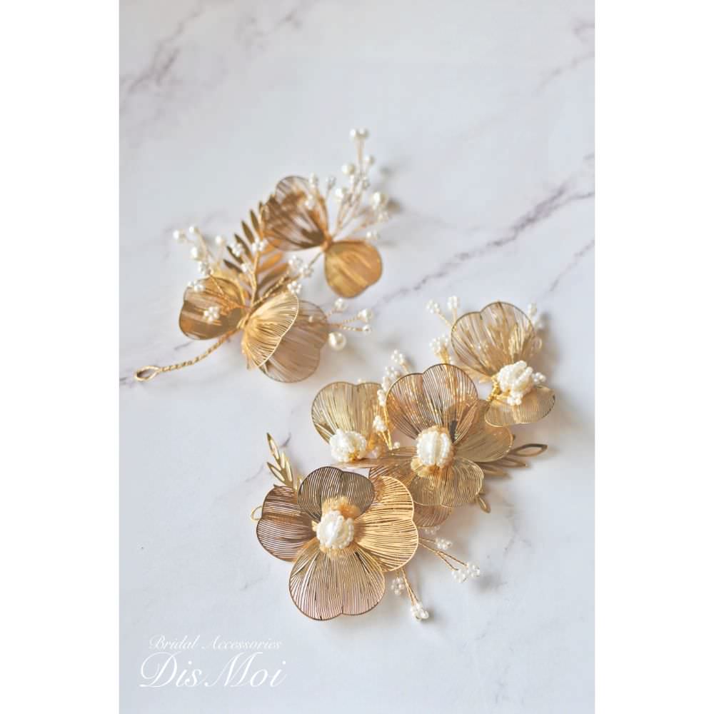 【ヘッドドレス】ヘッドドレスセット silver/gold ~ブライダルヘッドドレス~ ≪HD-35≫ 【結婚式 ヘアアクセサリー】