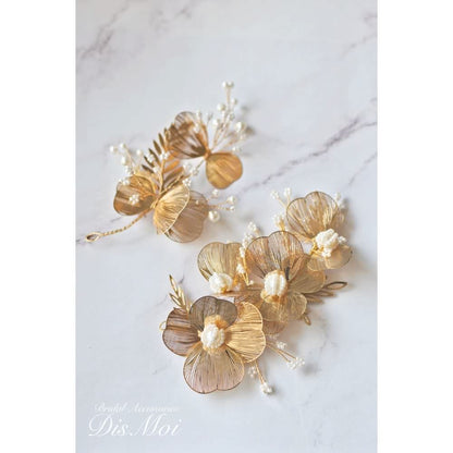 【ヘッドドレス】ヘッドドレスセット silver/gold ~ブライダルヘッドドレス~ ≪HD-35≫ 【結婚式 ヘアアクセサリー】