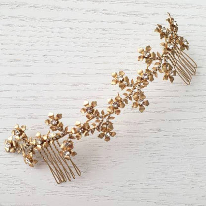 Elizabethbower Rambler マットゴールドのヘッドドレス 【結婚式 ヘアアクセサリー レンタル】