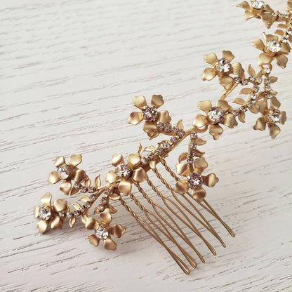 Elizabethbower Rambler マットゴールドのヘッドドレス 【結婚式 ヘアアクセサリー レンタル】