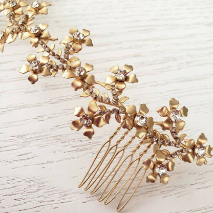 Elizabethbower Rambler マットゴールドのヘッドドレス 【結婚式 ヘアアクセサリー レンタル】