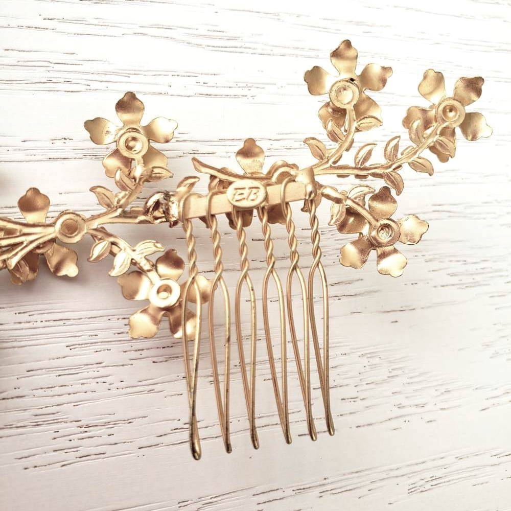 Elizabethbower Rambler マットゴールドのヘッドドレス 【結婚式 ヘアアクセサリー レンタル】