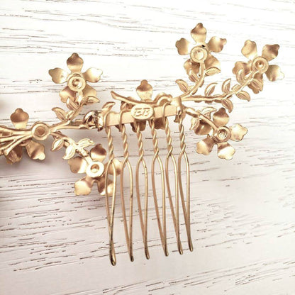 Elizabethbower Rambler マットゴールドのヘッドドレス 【結婚式 ヘアアクセサリー レンタル】