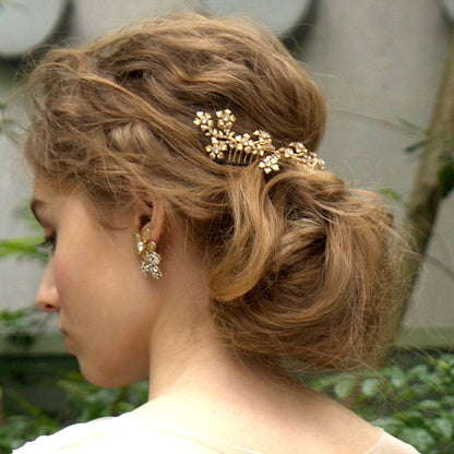 Elizabethbower Rambler マットゴールドのヘッドドレス 【結婚式　ヘアアクセサリー　レンタル】