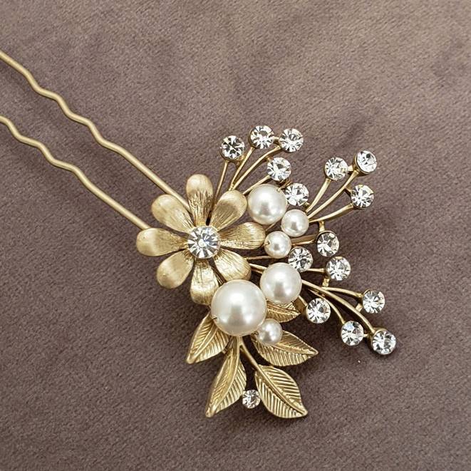 【3泊4日】Elizabeth Bower ゴールドヘッドコーム 【結婚式 ヘアアクセサリー レンタル】