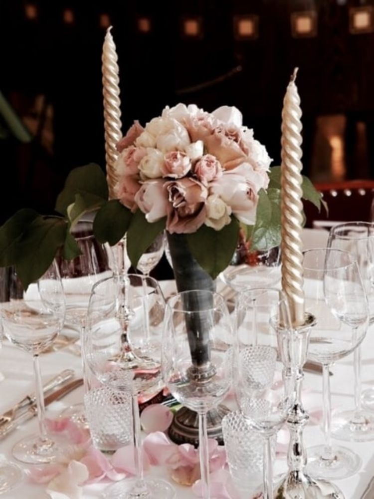 ナチュラルゲストテーブル装花 【結婚式 フラワー 会場装花】