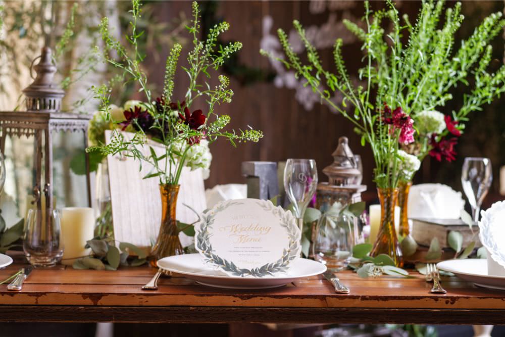 ナチュラルゲストテーブル装花 【結婚式 フラワー 会場装花】