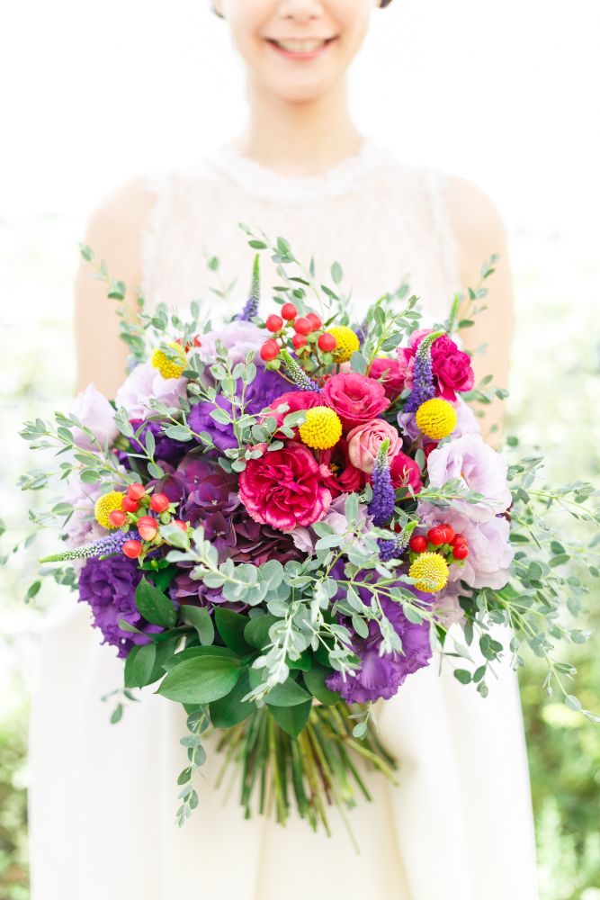 【生花】ナチュラルクラッチブーケ&ブートニア 【結婚式 フラワー 生花 ブーケ ブートニア オーダーメイド】