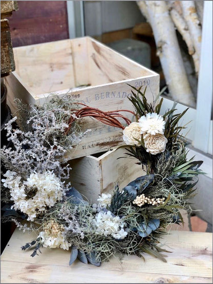 【プリザーブド】リースブーケ&ブートニア 【結婚式 フラワー ドライフラワー ブーケ ブートニア オーダーメイド】