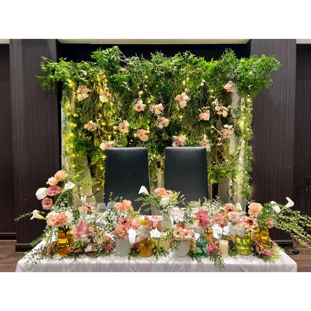 【オーダーメイド】メインテーブル&メインバック装花 【結婚式 フラワー 会場装花 オーダーメイド】