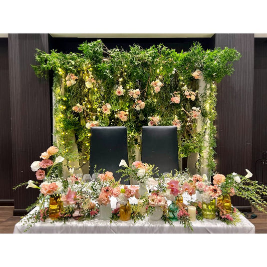 【オーダーメイド】メインテーブル&メインバック装花 【結婚式 フラワー 会場装花 オーダーメイド】