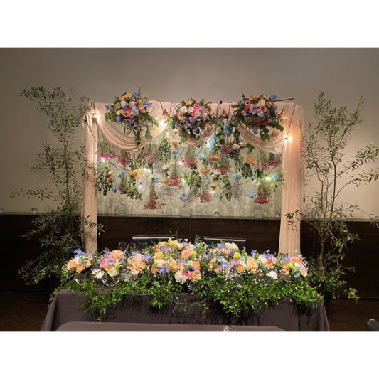 【オーダーメイド】メインテーブル&メインバック装花 【結婚式 フラワー 会場装花 オーダーメイド】