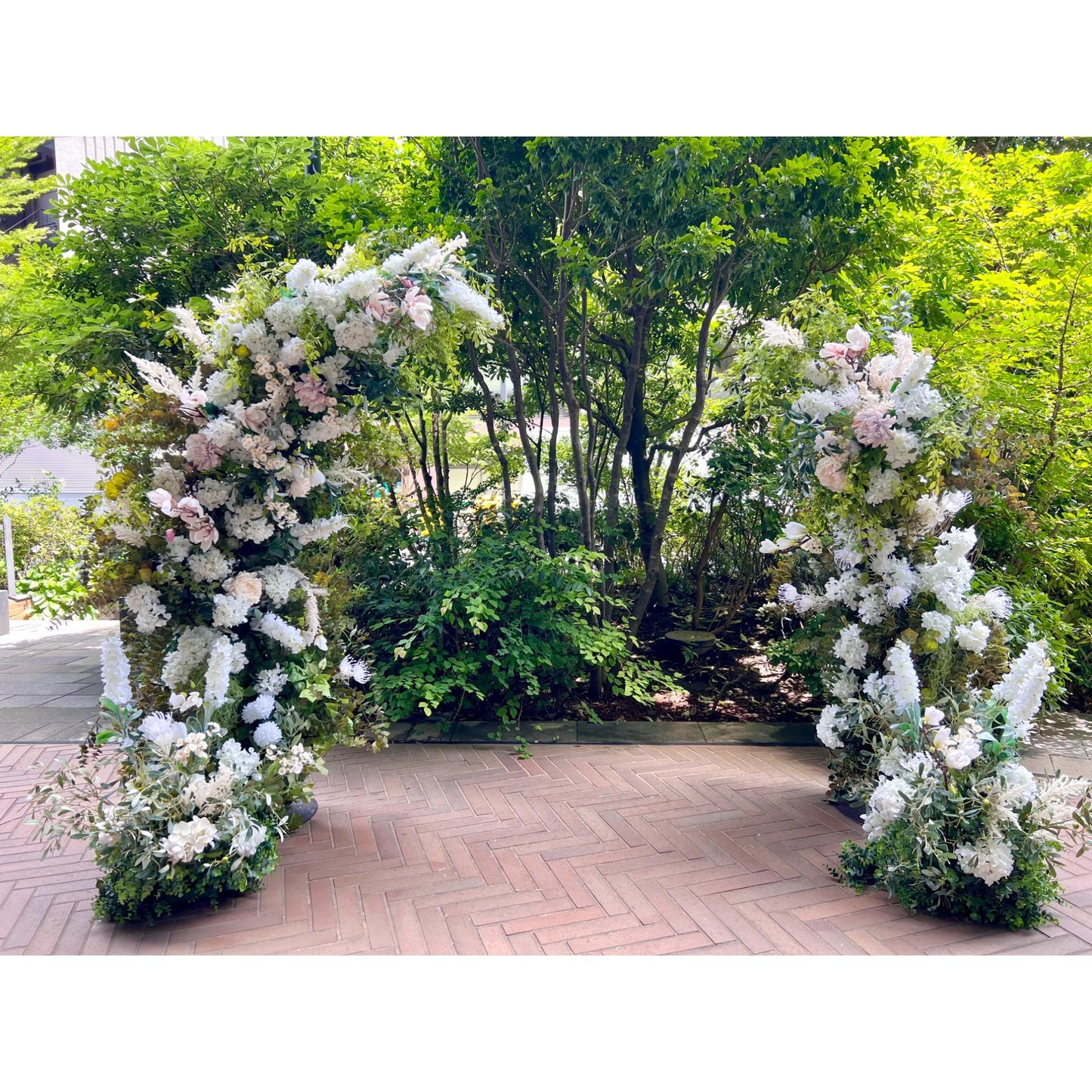 【レンタル】フォトウェディング用フラワーアーチ(レンタルブーケ&ブートニアセット)【結婚式 フラワー 会場装花】