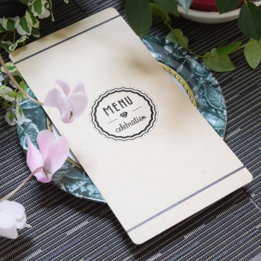 【結婚式 メニュー表】モダンクラフト (印刷込み)【結婚式 ペーパー メニュー表】