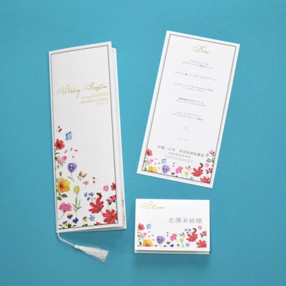 【結婚式 メニュー表】 バタフライ(印刷込み)【結婚式 ペーパー メニュー表】