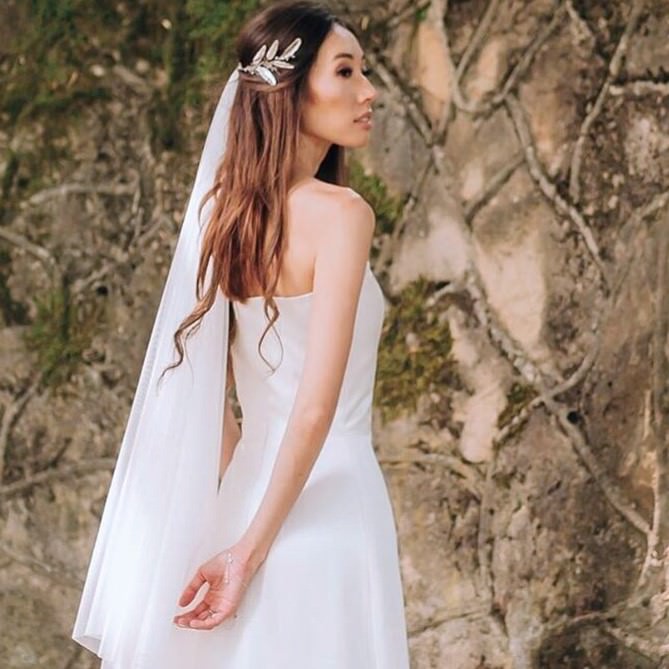 【ヘッドドレス】メタルフェザーヘアバンド/ブライダルアクセサリー 【結婚式 ヘアアクセサリー】