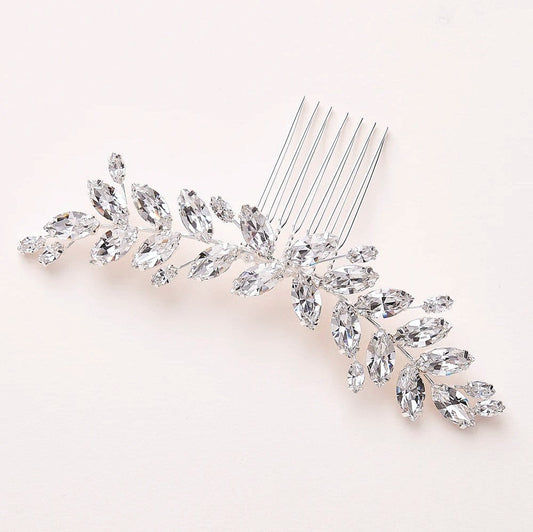 【ヘッドドレス】クリスタルリーフヘアコーム 【結婚式 ヘアアクセサリー】