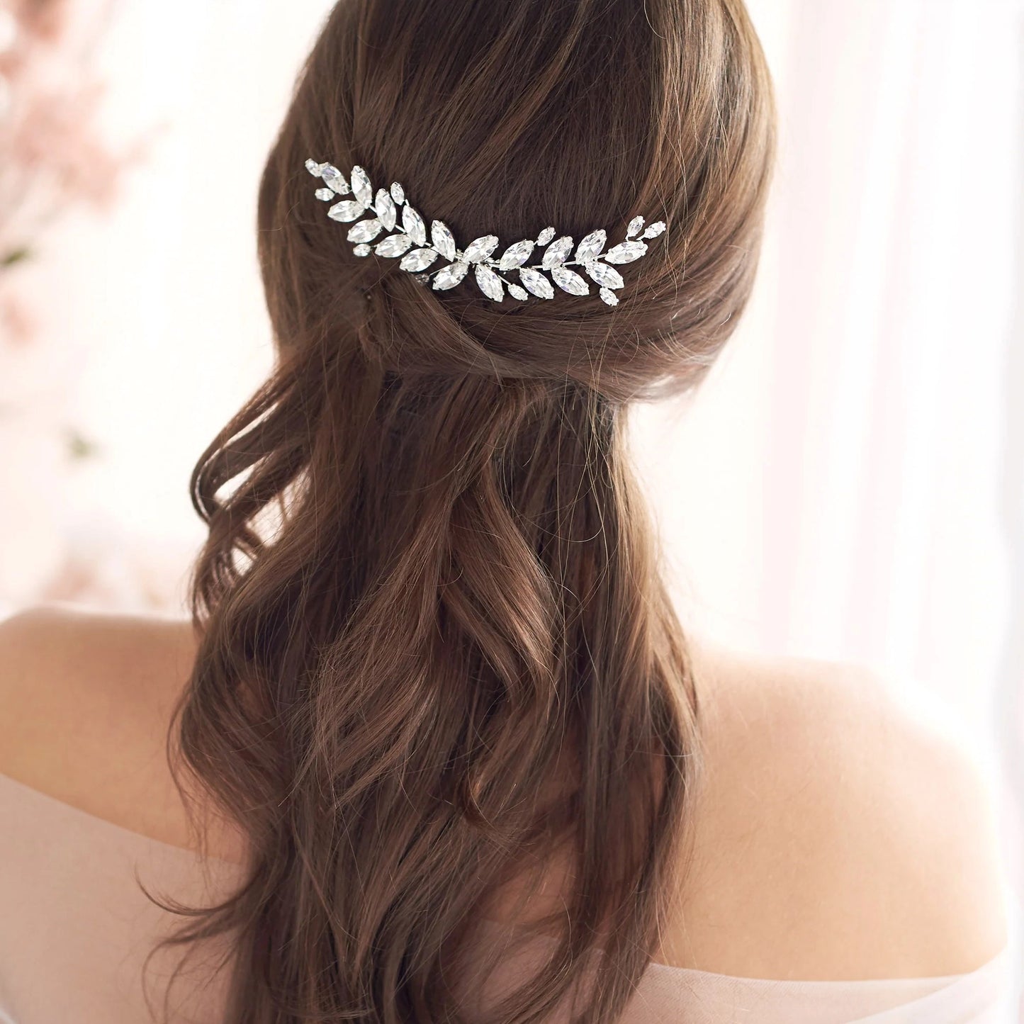 【ヘッドドレス】クリスタルリーフヘアコーム 【結婚式　ヘアアクセサリー】