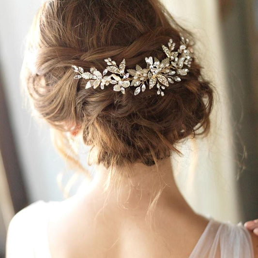 【ヘッドドレス】アヴィアーナヘアコーム/Gold/ブライダルアクセサリー 【結婚式 ヘアアクセサリー】