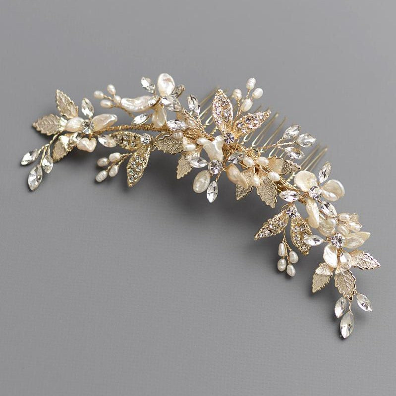 【ヘッドドレス】アヴィアーナヘアコーム/Gold/ブライダルアクセサリー 【結婚式 ヘアアクセサリー】