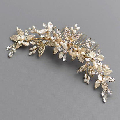 【ヘッドドレス】アヴィアーナヘアコーム/Gold/ブライダルアクセサリー 【結婚式 ヘアアクセサリー】