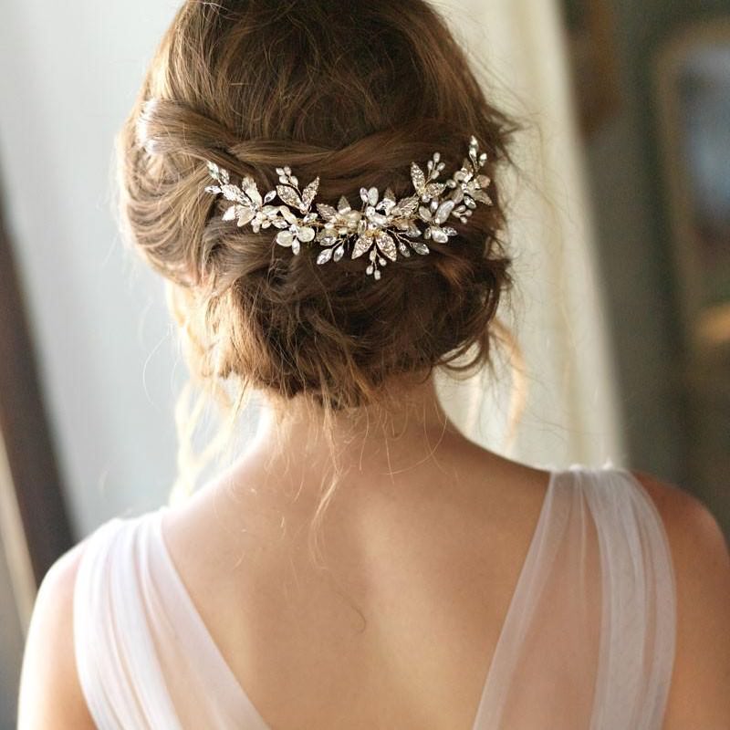 【ヘッドドレス】アヴィアーナヘアコーム/Gold/ブライダルアクセサリー 【結婚式 ヘアアクセサリー】