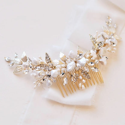 【ヘッドドレス】アヴィアーナヘアコーム/Gold/ブライダルアクセサリー 【結婚式 ヘアアクセサリー】