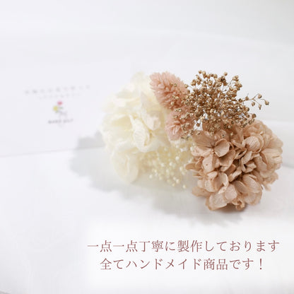 髪飾り イヴォアールホワイト【ヘアアクセサリー　花　ドライフラワー　プリザーブド】 【結婚式　ヘアアクセサリー】