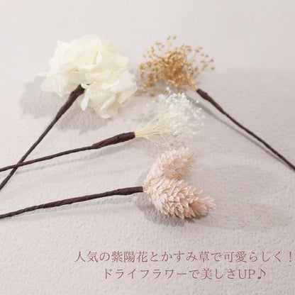 髪飾り イヴォアールホワイト【ヘアアクセサリー 花 ドライフラワー プリザーブド】 【結婚式 ヘアアクセサリー】