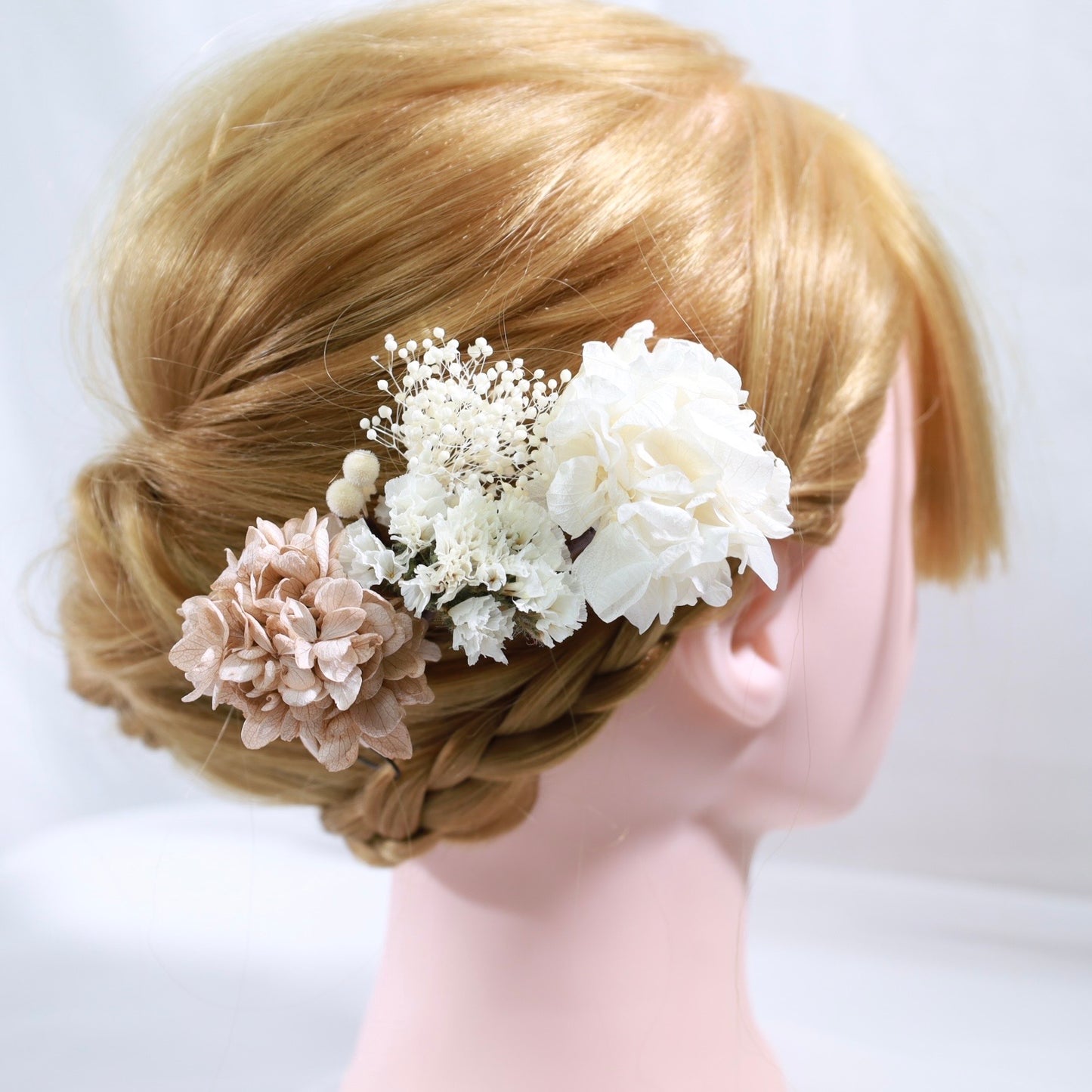 髪飾り オフホワイト【ヘアアクセサリー　花　ドライフラワー　プリザーブド】 【結婚式　ヘアアクセサリー】