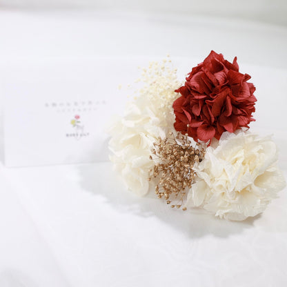 髪飾り ホワイトレッド【ヘアアクセサリー 花 ドライフラワー プリザーブド】 【結婚式 ヘアアクセサリー】