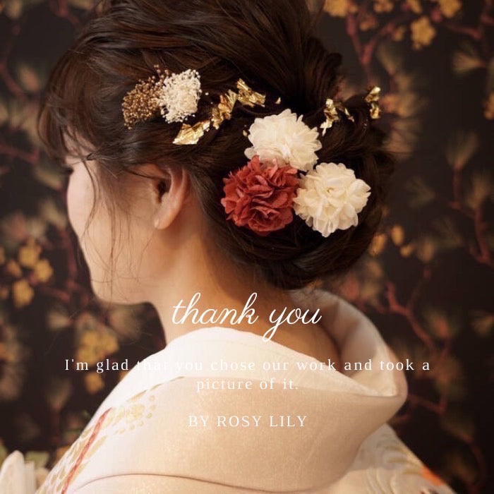 髪飾り ホワイトレッド【ヘアアクセサリー 花 ドライフラワー プリザーブド】 【結婚式 ヘアアクセサリー】