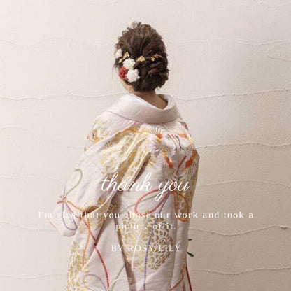 髪飾り ホワイトレッド【ヘアアクセサリー 花 ドライフラワー プリザーブド】 【結婚式 ヘアアクセサリー】