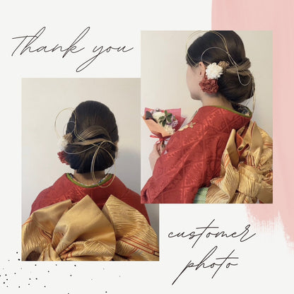 髪飾り ホワイトレッド【ヘアアクセサリー 花 ドライフラワー プリザーブド】 【結婚式 ヘアアクセサリー】