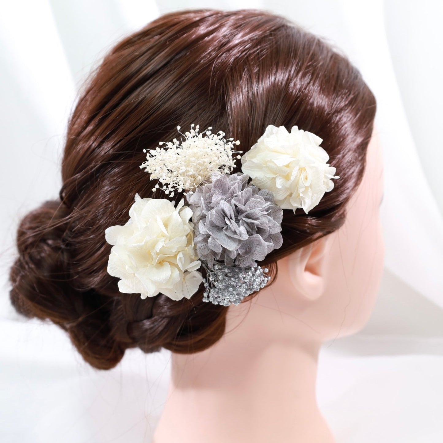 髪飾り アシエ【ヘアアクセサリー 花 ドライフラワー プリザーブド】 【結婚式 ヘアアクセサリー】