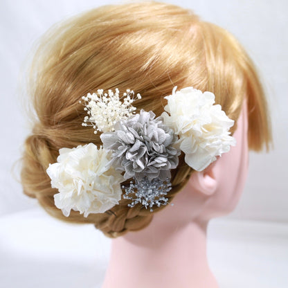 髪飾り アシエ【ヘアアクセサリー 花 ドライフラワー プリザーブド】 【結婚式 ヘアアクセサリー】